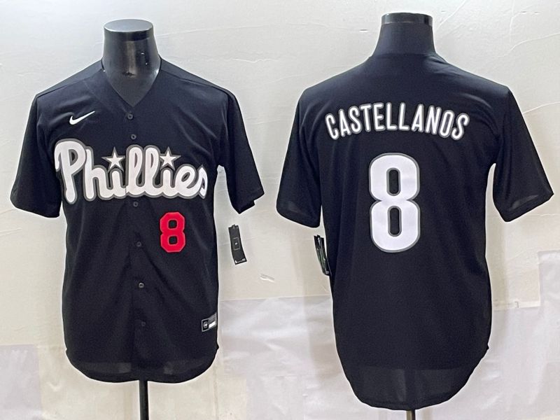 Men 2025 Philadelphia Phillies #8 Castellanos Black Fashion Nike MLB Jersey style 7155->philadelphia phillies->MLB Jersey